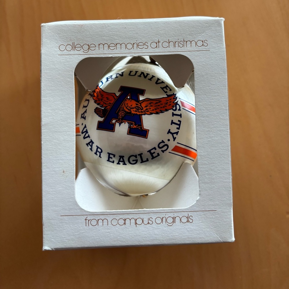 Vintage silk wrapped Auburn University Christmas Ornament